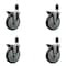 Service Caster 6'' Thermoplastic Rubber Swivel 1-3/8'' Expanding Stem Caster Set with Brake, 4PK SCC-EX20S614-TPRB-PLB-138-4 - alternate 1